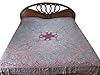 Pashmina Bedspread Paisley Blanket Fuschia Reversible Indian Bedding