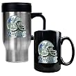 New England Patriots 16oz Travel Mug & 15oz Ceramic Mug set - Helmet logo NFL Football