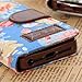 Iphone 5 Case, Shensee Fashion Flip Magnetic Wallet Floral Jacquard Leather Cover Case for Iphone 5c, Women Bag, Dirt-resistant, Anti-knock, Rhinestone Case, Compact, Elegant, Stylish, Card Slots for Carrying Id, Cash and Credit Cards (Blue)