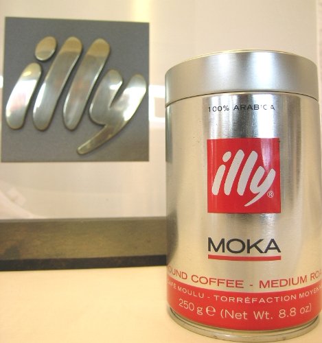 Illy MOKA Ground Coffee - Medium Roast, Dose mit silber / roter Banderole, 12 x 250 g Dose, für alle Espressokocher wie Bialetti, Ilsa, Alessi
