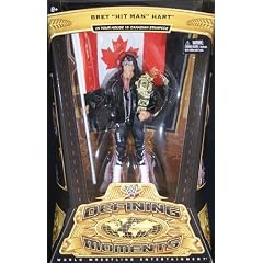 Bret Hitman Hart Figur WWE Defining Moments 5 mit Champion G�rtel und Flagge
