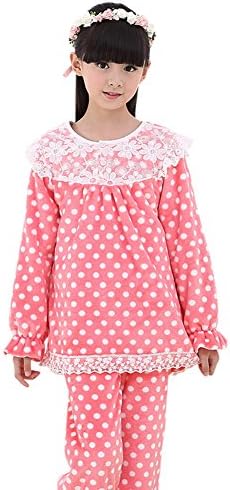 Hotpajama Cute Fleece Girls Pajamas Set Kids Thermal Sleepwear 140 Red
