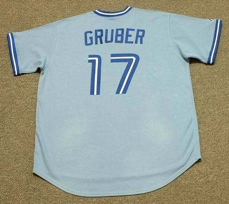 KELLY GRUBER Toronto Blue Jays Majestic Cooperstown Throwback Baseball Jersey, XL