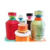 BOBBIN HOLDER...'BOBBINI' (12 Pieces). Storage Bobbins on Top of Thread Spools. Fits Type L, Class A(15) and Class M Bobbins and works on most sewing thread spools. By Smartneedle.