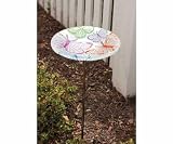 Summer Flutter Glass Birdbath
