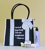 Inspirational Canvas Tote and All Natural Lotion Set  I Can Do All Things Thru Christ Who Strengthens Me