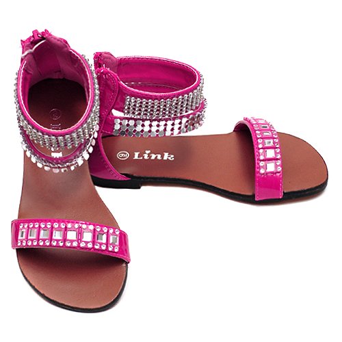 51vxd1diELL Fabulous Girls Fuchsia Black Zebra Strap Dress Heel Sandals Shoes 4 4