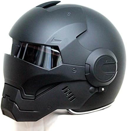 Masei 610 Atomic-Man Motorcycle DOT Helmet (L, Matt Black)