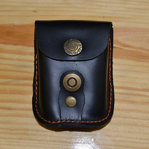Outdoor Handmade Full head layer cowhide steel ball Ammo Belt Pouch Storage Holder Waist Bag Tactical Bags Packs for Slingshot Pellets,Airgun Pellets,Airsoft BBs, Ammunition Pouches Holders (Black)