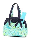 Belvah Quilted Paisley Diaper Bag (Turquoise/ Navy)