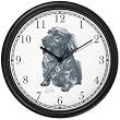 Dachshund Long Haired Dog (MS) Wall Clock by WatchBuddy Timepieces (Slate Blue Frame)
