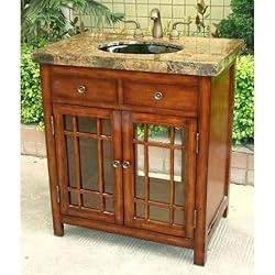 Brownstone Single Sink Vanity - Marble Top 32"L Bathroom Bath New