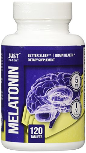 â¶ Pharmaceutical Grade Melatonin by Just Potent :: 5mg Tablets :: Better Sleep :: Brain Health :: 120 Count :: Fast Acting and Non-Habit Forming Sleep Aid!