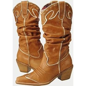NANA Womens Boots Western Cowboy Leather Honey Tan