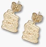 St. Louis Cardinals 3/8 STL Post Earrings - 10KT Gold Jewelry