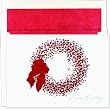 Red Foil Wreath Christmas Cards -