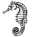 Seahorse Steel Wall Art Sculpture - Natural Dark Metal Version