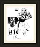 Washington Redskins Framed Art Monk Washington Redskins By Michael Mellett NFL Football