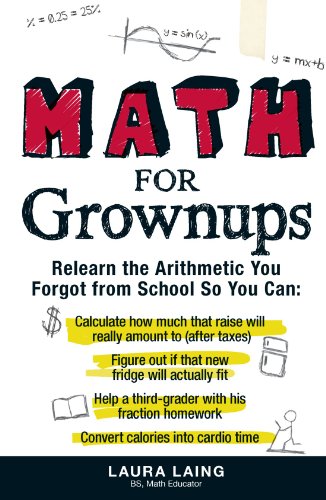 Textbook - Math for Grownups: Re-Learn the Arithmetic You Forgot From School So You Can, Calculate how much that raise will really amount to (after taxes) Figure ... homework  Convert calories into cardio tim