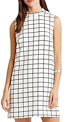 A-line Plaid Print Sleeveless Mini Dress 