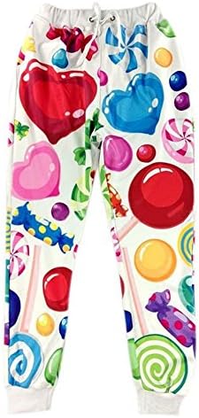 3D Joggers Pants Candy Gym Sweat Pants Men Women Hip Hop Harem Outfit Trousers S