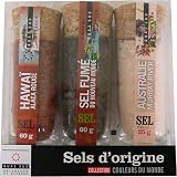 World Salt Assortment: Hawai Alaea Red, New World Smoked, Australia Murray Pink