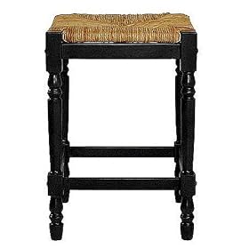 30 Antique Black Hawthorne Bar Stool with Rush Seat by visiondecor Furniture