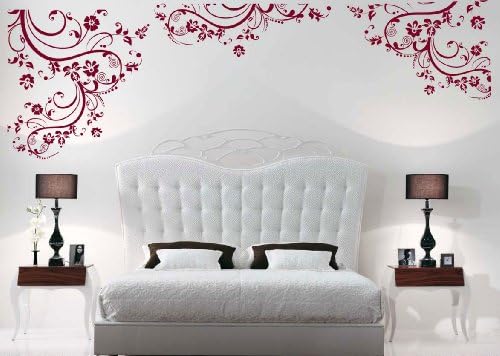 Vinyl Wall Art Decal Sticker Swirl Flower Floral Ornament Design #2