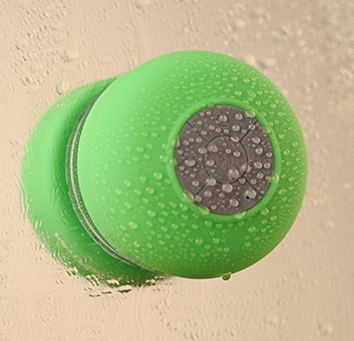Bluetooth Shower Speaker, Water Resistant, Hands Free Portable Speakerphone for Showers, Bathroom, Pool, Boat, Car, Beach, and Outdoor Use (Green)
