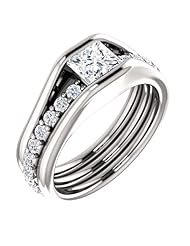 10K White Gold Princess Cut Diamond Ring -- LIFETIME WARRANTY