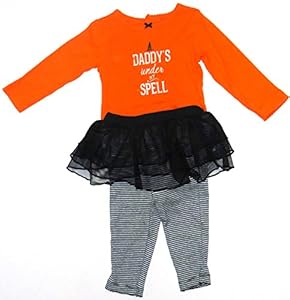 Carter's Baby Halloween Costume Daddy's Under My Spell 2 Pcs Narrow Stripes Leggings (3 months)