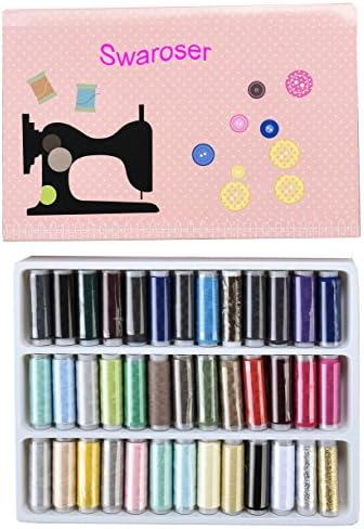 Swaroser 39 Rolls Reels 200 Yard Mixed Colors Spools Polyester Sewing Thread