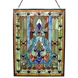 Tiffany window panel Victorian style hanging home decor Image of Tiffany window panel Victorian style hanging home decor