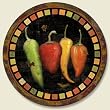 Lazy Susan (wood)  ~ Cantina Peppers ~ 13.5 inches diameter ~ code 045