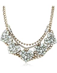 Betsey Johnson "Mint Multi" Crystal Gem Heart Necklace, 21"