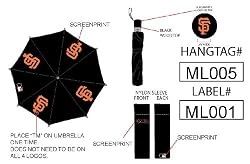 MLB San Francisco Giants umbrella - convenient size foldable umbrella