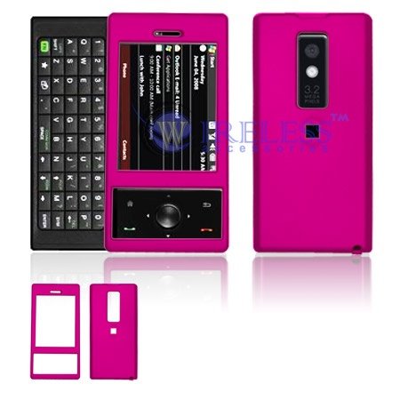 HTC XV6850 TOUCH PRO CDMA VERIZON Cell Phone Rose Pink Rubber Feel Protective Case Faceplate Cover