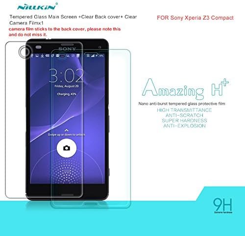 Nillkin 9h Anti-burst 2.5d Round Edge Tempered Glass Protective Film Front and Back Hd Screen Protector for Sony Xperia Z3