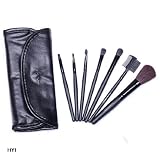 Aokeshen Bundle Wholesale Women 7 pcs Pro Animal Wool Makeup Brush Set Kit Tool Make up Cosmetic Tool + Black Case Bag Pouch For Eye Shadow, Blush, Eyeliner, Etc