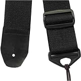 Gear 1 Music 2'' Webbed Nylon Value Strap for Acoustic Guitar - Black (w/ Gear 1 Music Guitar Pick)
