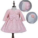 Cuteshower ベビードレス 女の子 ベビー服 フォーマル 新生児 セレモニードレス 結婚式 お宮参り 発表会 ピンク 3#（0-3ヶ月）