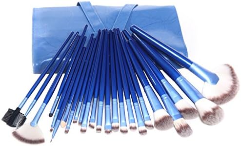 Emylike Makeup Brushes- Studio Quality Makeup Brushes Set 24pcs Professional Powder Eyeshadow Eyeliner Lip Brush Tool with Leather Pouch, 24 Count (Blue)