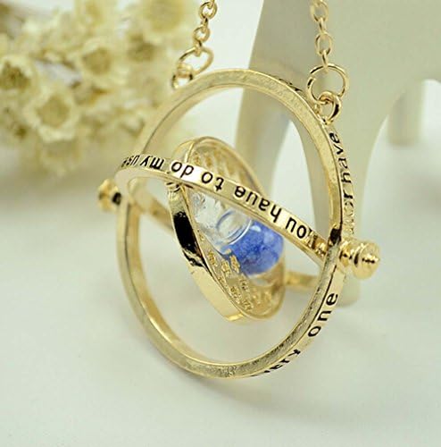 Kamat Harry Potter Time Turner Necklace Hermione Granger Rotating Hourglass Pendant Necklace