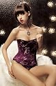 Sensual Mystique Heart shaped cherry blossom satin print corset with boning 80488