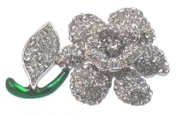 HOT! Sex and the City, Samantha's Crystal Rose Flower Cocktail Ring LARGE - 2.25" Spans 2 Fingers! (Adj. Size) In Jeweler's Box
