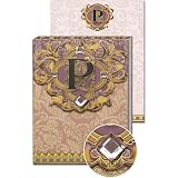 P Monogram Jewel and Gold Foil Embellished Pocket Note Pad