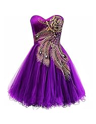 Tulle Short Sweetheart Fitted Embroidered Prom Dress 