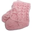 Handmade Baby Booties Just like Grandma's - Candy Pink (100% Knitted by Hand)