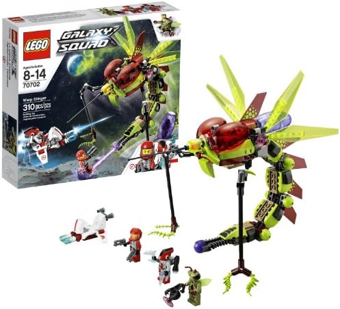 Lego Year 2013 Galaxy Squad Series Vehicle Set #70702 - WARP STINGER with Opening Cockpit, Detachable Alien Gun, Cocoon, Moveable Wings and Poseable Legs Plus Billy Starbeam, Robot Sidekick with Jet Pack and Winged Alien Mosquitoid Minifiures (Total Pieces: 310)