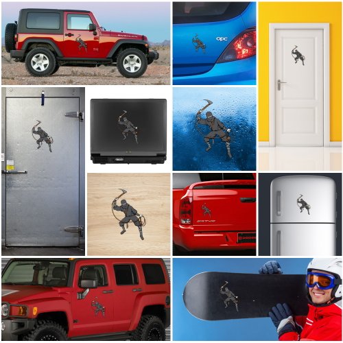 Decal Ninja Warrior Decoration Motorbike Bicycle Vehicle ATV car Laptop Garag (40 X 26.5 In)